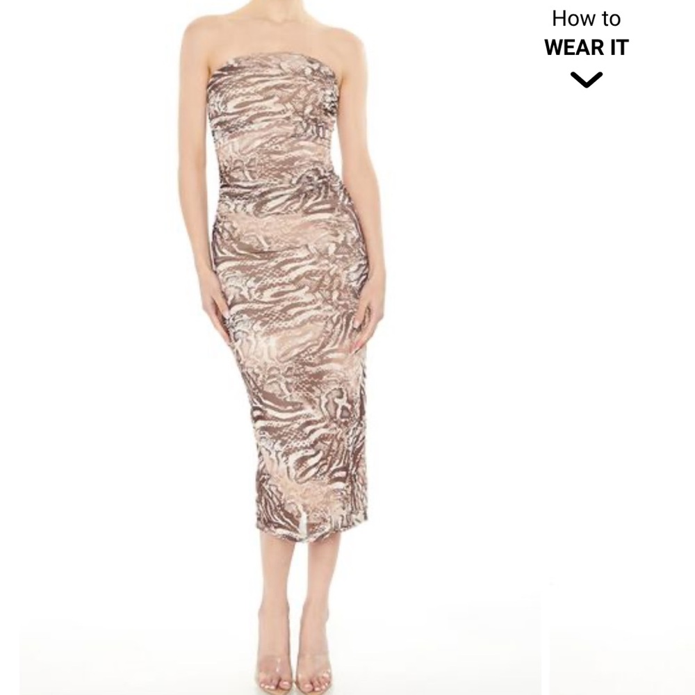 BUNDLE AND SAVE Sleeveless mesh midi dress
